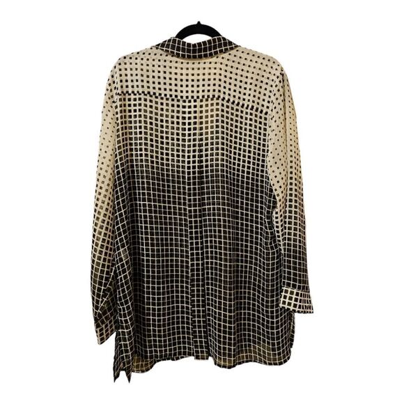 CHICO'S Ombré Geometric Sheer Button-Down Shirt - Size 3 (XL) - Picture 3 of 10